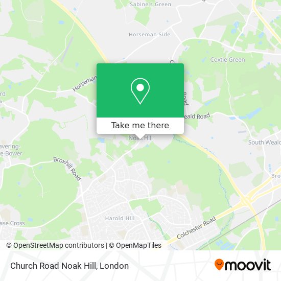 Church Road Noak Hill map