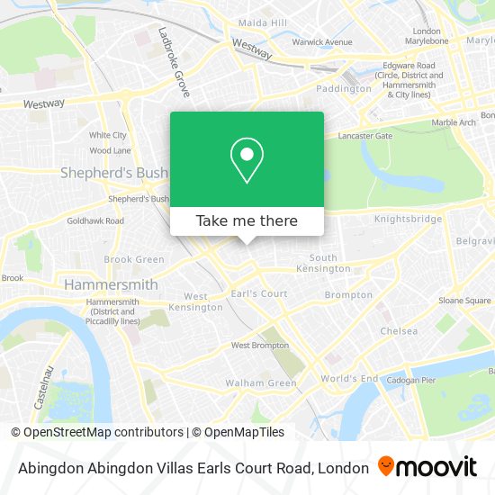 Abingdon Abingdon Villas Earls Court Road map