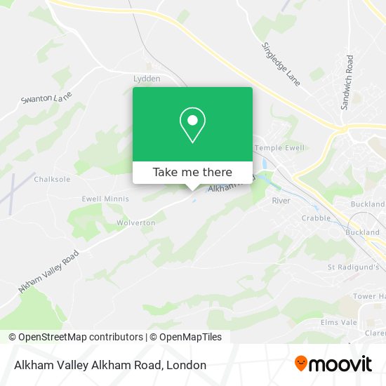 Alkham Valley Alkham Road map