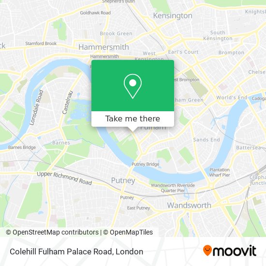 Colehill Fulham Palace Road map