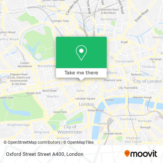 Oxford Street Street A400 map