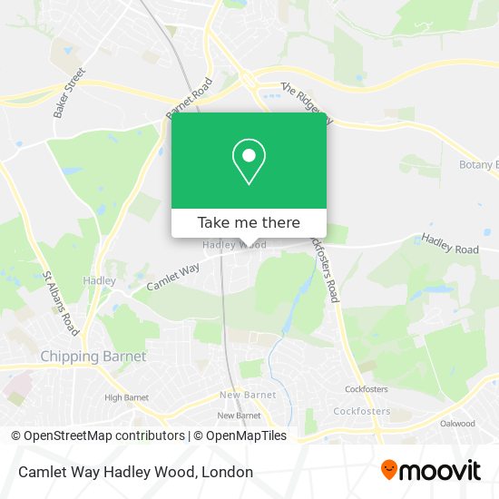 Camlet Way Hadley Wood map