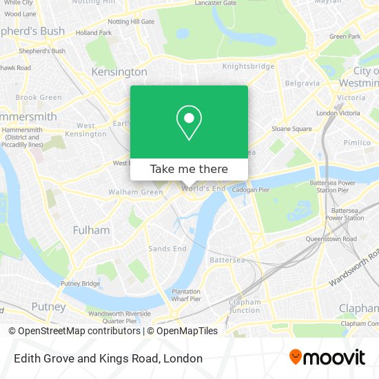 Edith Grove and Kings Road map