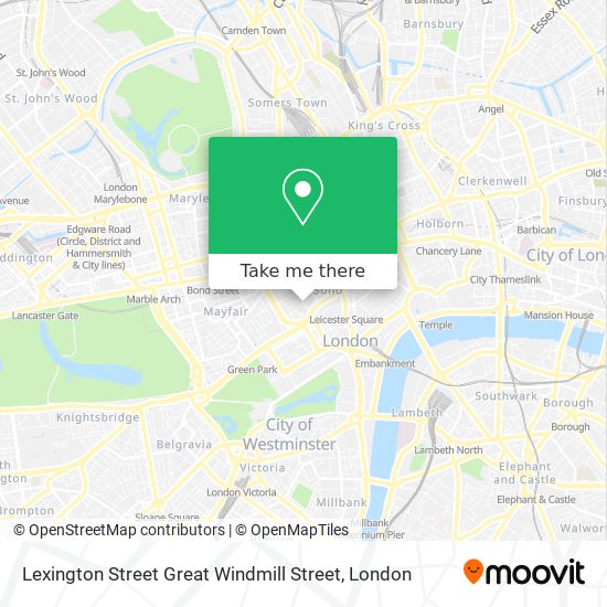Lexington Street Great Windmill Street map