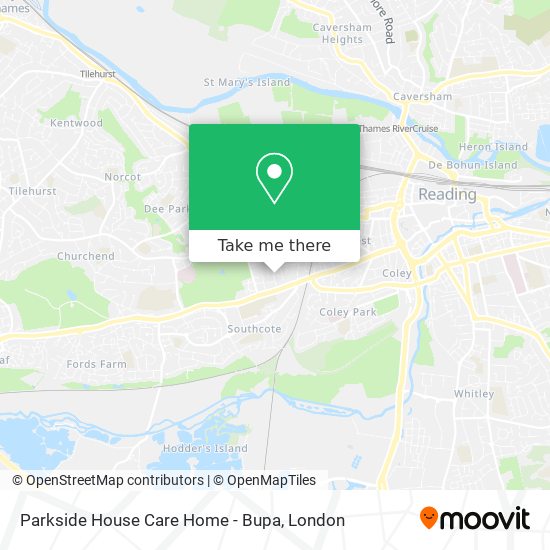 Parkside House Care Home - Bupa map