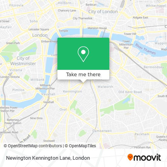 Newington Kennington Lane map
