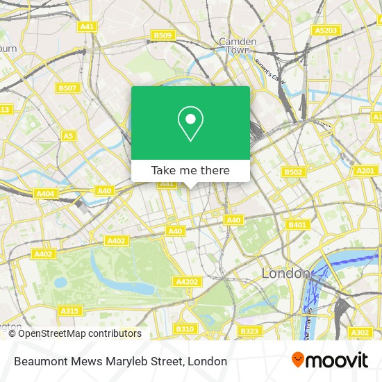 Beaumont Mews Maryleb Street map
