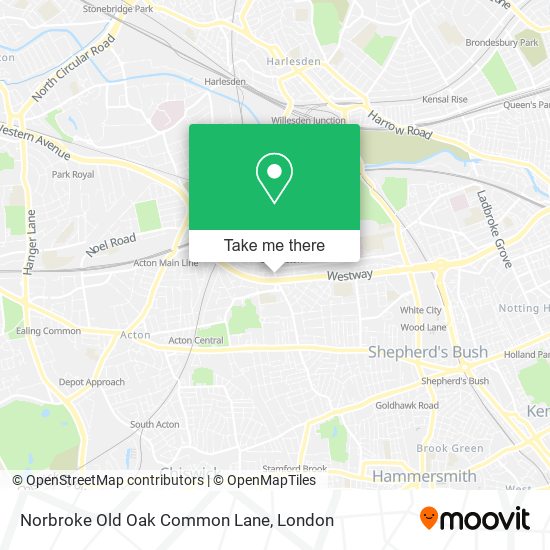 Norbroke Old Oak Common Lane map