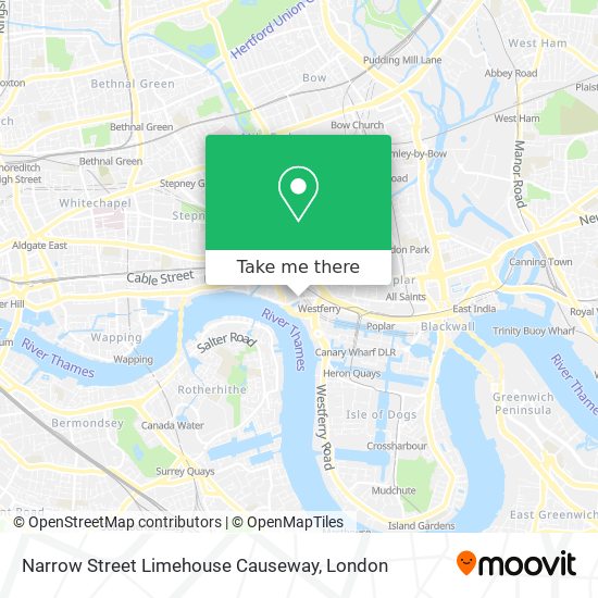 Narrow Street Limehouse Causeway map