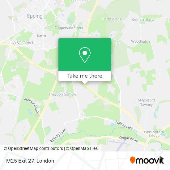 M25 Exit 27 map