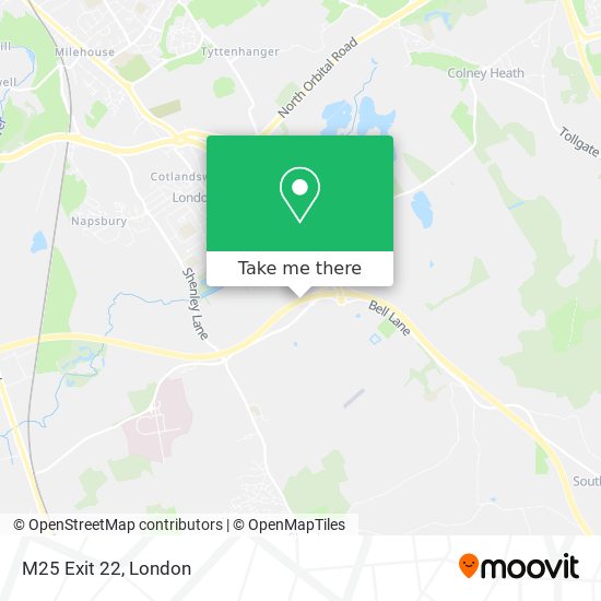 M25 Exit 22 map