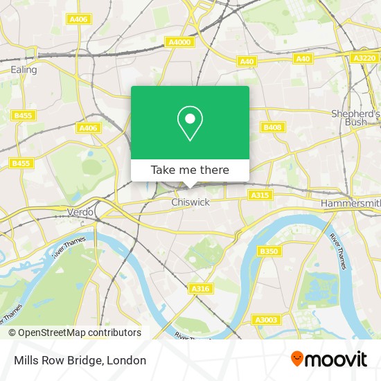 Mills Row Bridge map