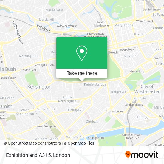 Exhibition and A315 map