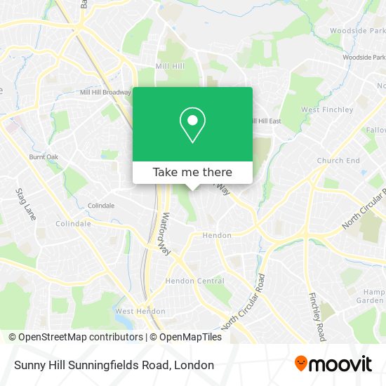 Sunny Hill Sunningfields Road map