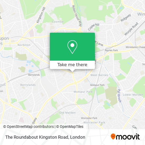 The Roundabout Kingston Road map