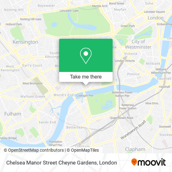 Chelsea Manor Street Cheyne Gardens map