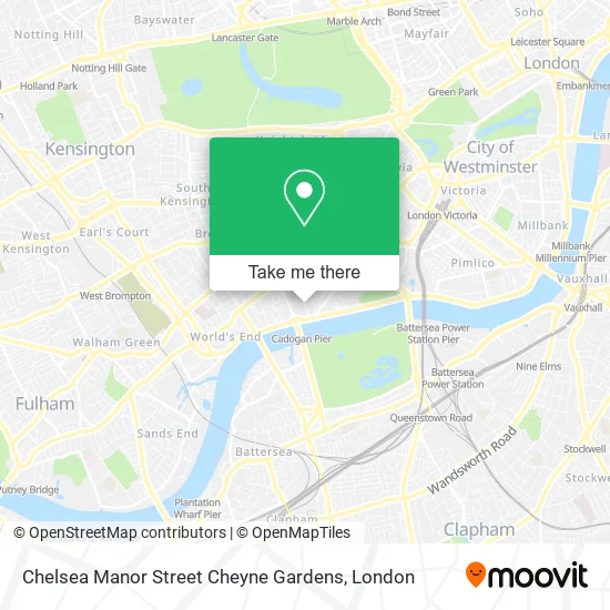 Chelsea Manor Street Cheyne Gardens map
