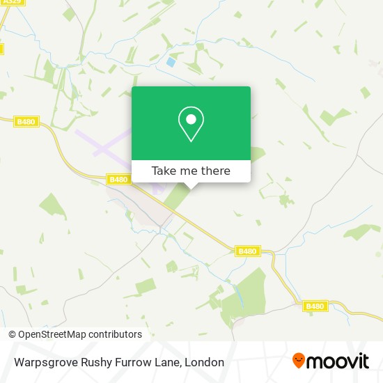 Warpsgrove Rushy Furrow Lane map