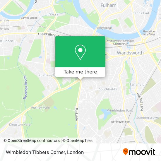 Wimbledon Tibbets Corner map