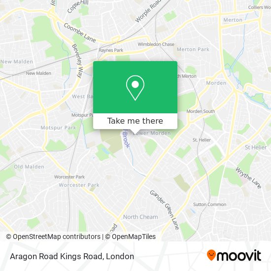 Aragon Road Kings Road map
