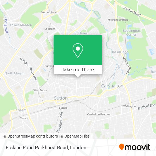Erskine Road Parkhurst Road map