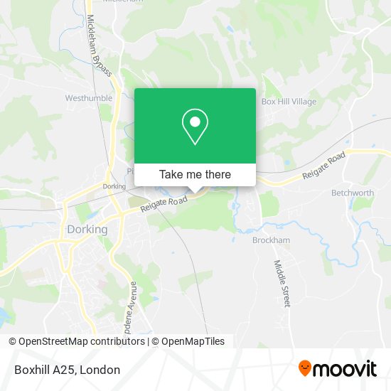 Boxhill A25 map