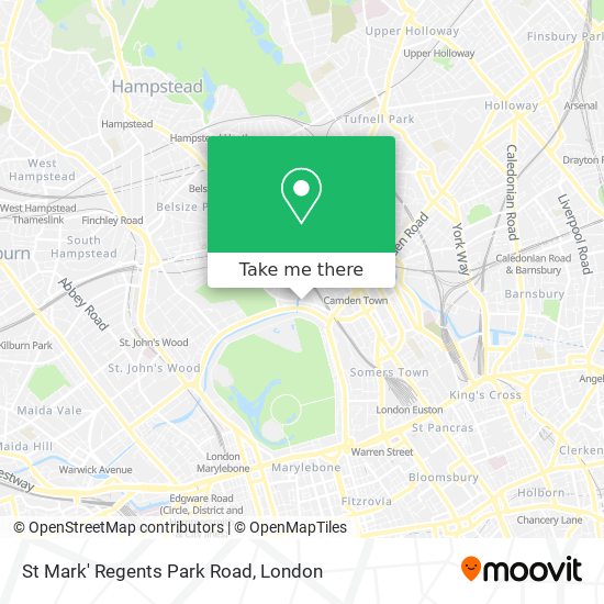 St Mark' Regents Park Road map
