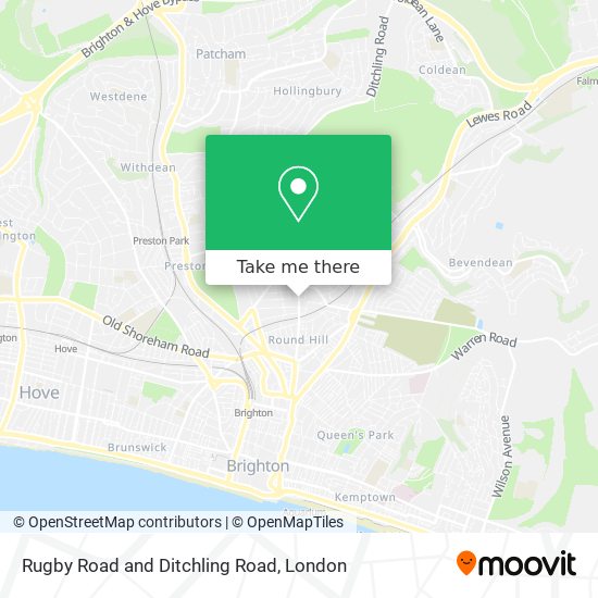 Rugby Road and Ditchling Road map
