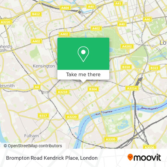 Brompton Road Kendrick Place map