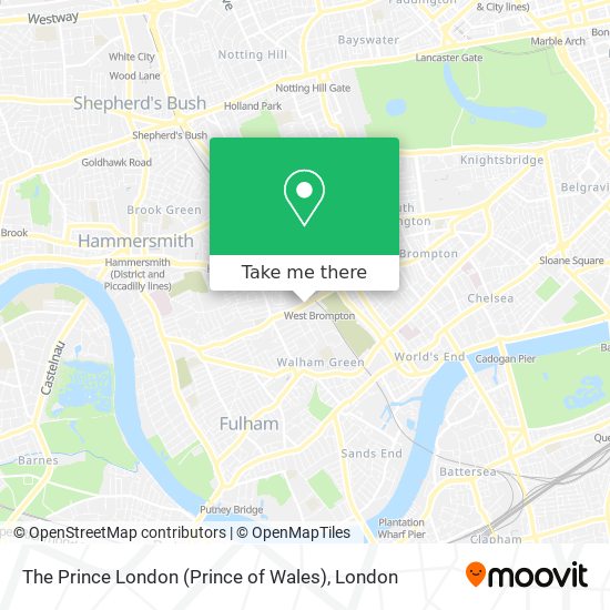 The Prince London (Prince of Wales) map