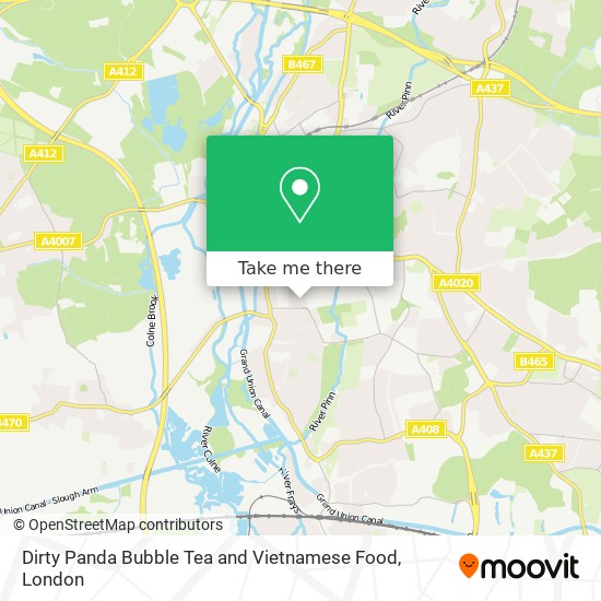 Dirty Panda Bubble Tea and Vietnamese Food map