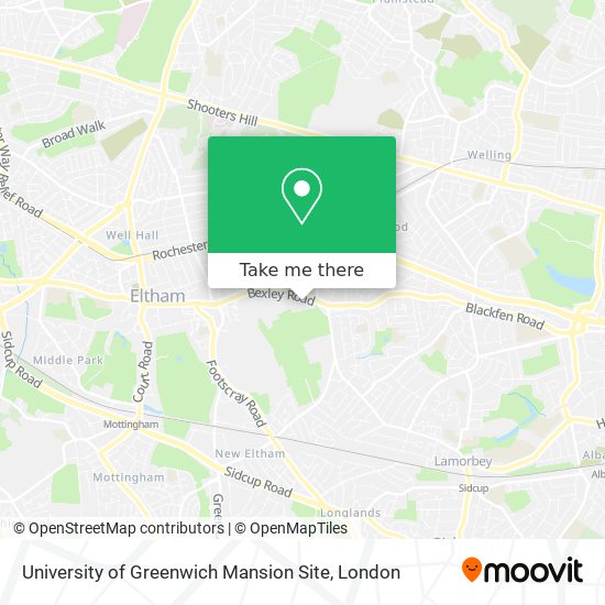 University of Greenwich Mansion Site map