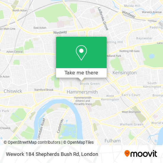 Wework 184 Shepherds Bush Rd map