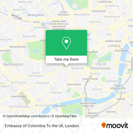 Embassy of Colombia To the Uk map