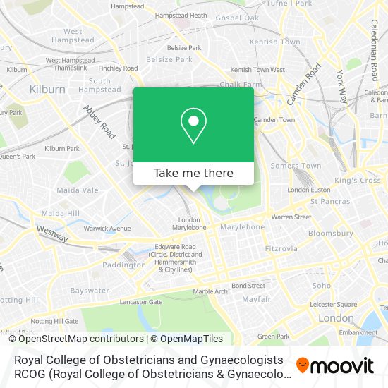 Royal College of Obstetricians and Gynaecologists RCOG map