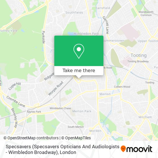 Specsavers (Specsavers Opticians And Audiologists - Wimbledon Broadway) map