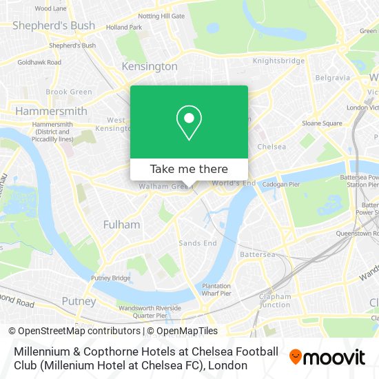 Millennium & Copthorne Hotels at Chelsea Football Club (Millenium Hotel at Chelsea FC) map