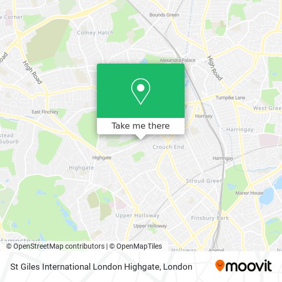 St Giles International London Highgate map