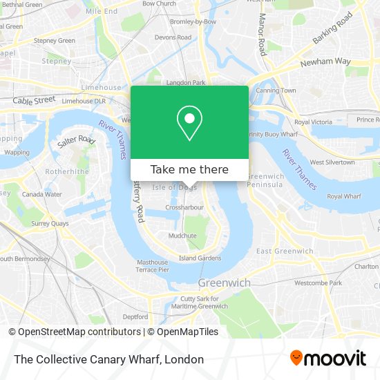 The Collective Canary Wharf map