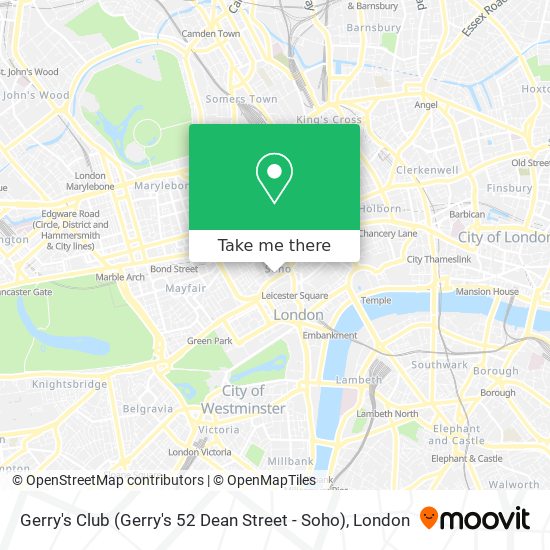 Gerry's Club (Gerry's 52 Dean Street - Soho) map