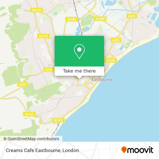 Creams Cafe Eastbourne map