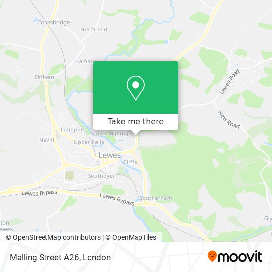 Malling Street A26 map