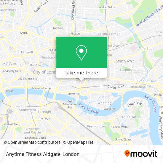 Anytime Fitness Aldgate map