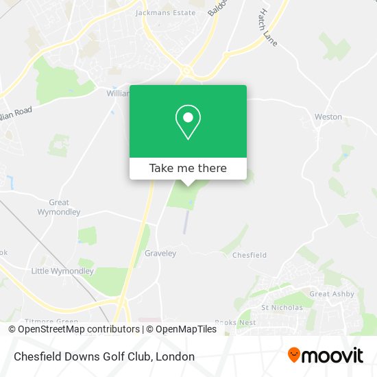 Chesfield Downs Golf Club map