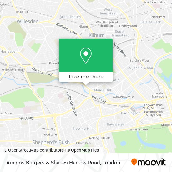 Amigos Burgers & Shakes Harrow Road map