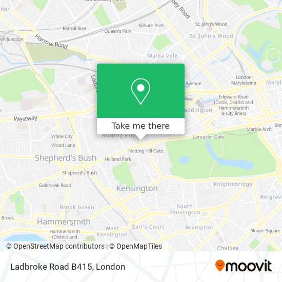 Ladbroke Road B415 map