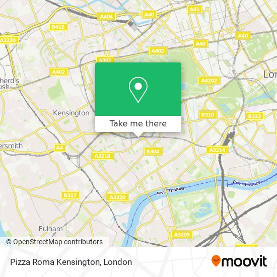 Pizza Roma Kensington map