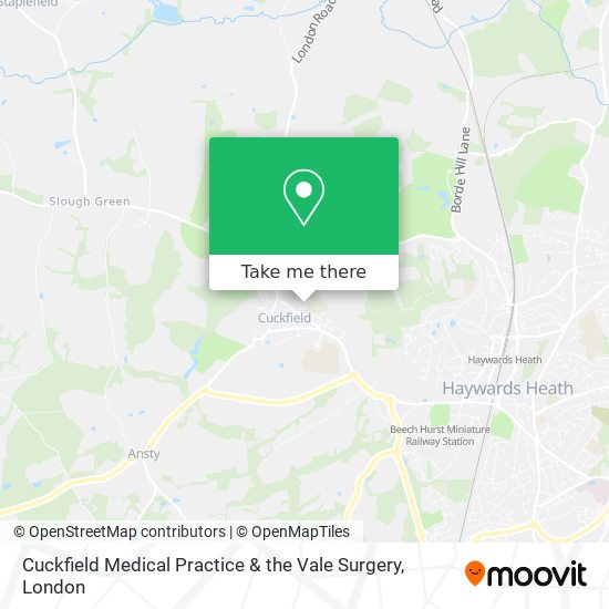 Cuckfield Medical Practice & the Vale Surgery map