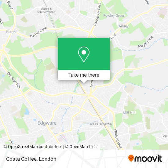 Costa Coffee map