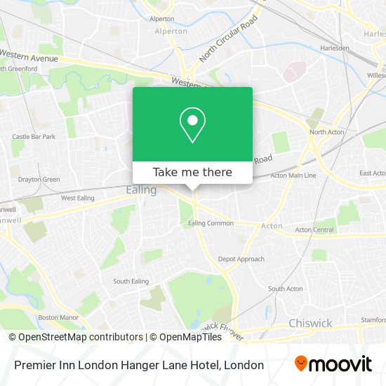 Premier Inn London Hanger Lane Hotel map